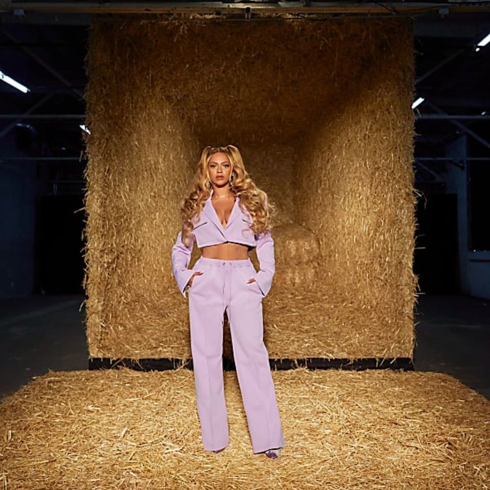 Adidas x Ivy Park Purple Glow Cropped Suit Jacket and 3-Stripes Suit Pants